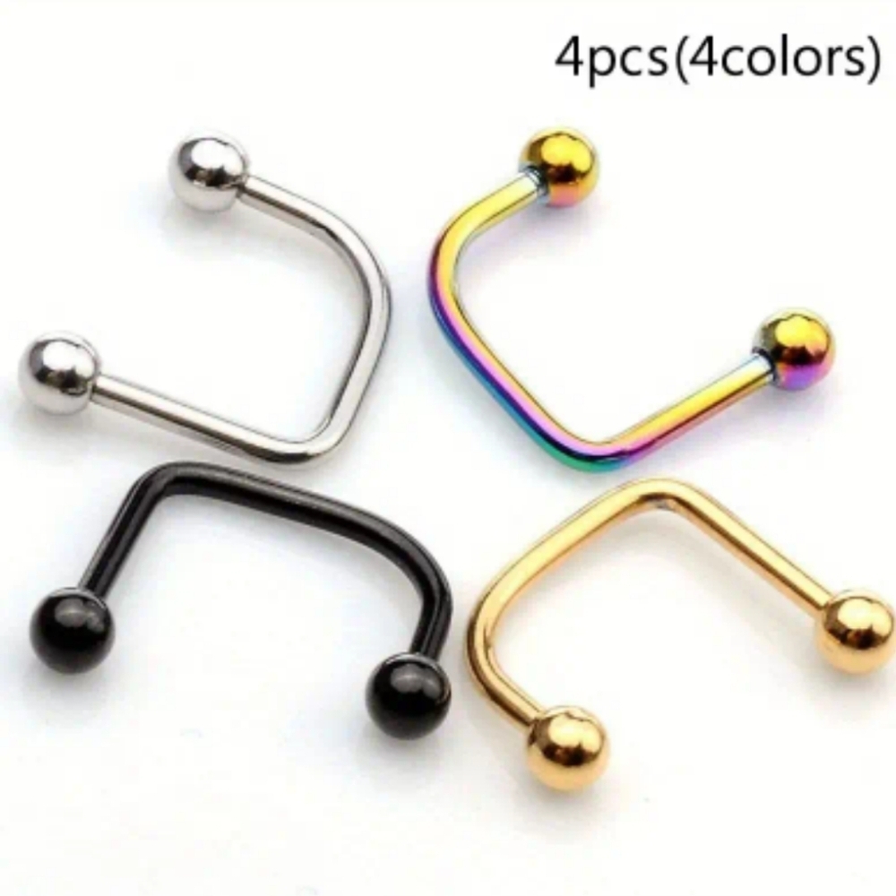 5 For $20 4 pcs/set 16g Stainless Steel U Shape Lip Piercing